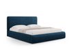 Lit coffre avec tête de lit 140x200cm en chenille bleu roi