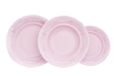 Leander Service d'assiettes Sonata, dentelle blanche, porcelaine rose, 18 pièces