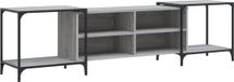 vidaXL meuble TV 203x37x50 cm bois de sapin gris chêne sonoma