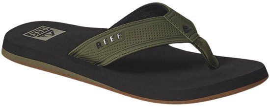 Reef The Layback Teenslippers Heren - Zwart/Olijfgroen - Maat 46