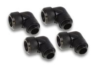 Alphacool 17607 Fitting Zwart Geelkoper 1/4" 360° 21 mm x 42,5 mm 4 stuk(s)