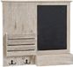 Merkloos Memobord en krijtbord - met 2 sleutel ophanghaakjes - hout - 52 x 47 cm - sleutelkastje - keuken of kantoor kastje