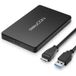 deleyCON USB 3.1 Gen SSD harde schijf behuizing 1 voor harde schijven SATA 3 SSD/HDD/7 mm/9,5 mm SATA III 6,35 cm externe behuizing UASP - Zwart