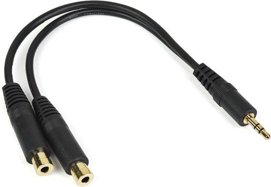 Startech 3.5mm Audio Jack Splitter Cable - 0.15m - Black