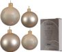 Decoris Kaemingk B.V. Compleet glazen kerstballen pakket champagne glans/mat 88 stuks - 18x 4 cm en 20x 6 cm - Inclusief 50x haakjes