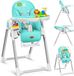 KIDIZ® 3in1 kinderstoel incl. speelbar, Eetstoel, Babystoel, combinatie kinderstoel, 7 in hoogte verstelbare rugleuning, meegroei van 0 maanden tot 6 jaar - Turkoois