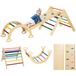 AIYAPLAY 5-en-1 arche d'escalade pour enfants, en bois massif, avec rampe d'escalade réversible, toboggan, bascule, piste de motricité, charge 50 kg, pour bébés de 18 à 48 mois, multicolore