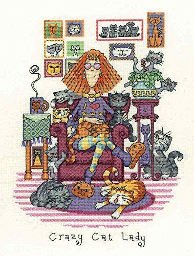 Heritage Crafts Heritage kruissteekset telstof "gekke kattennaam (L)", telpatroon, CRCL1229-E, 22,5 x 31 cm