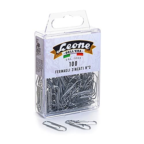 Leone Dell'Era 100 haarklemmen, verzinkt, leeuw Dell'Era nr. 2 – mm. 26 – hangbox – Made in Italy