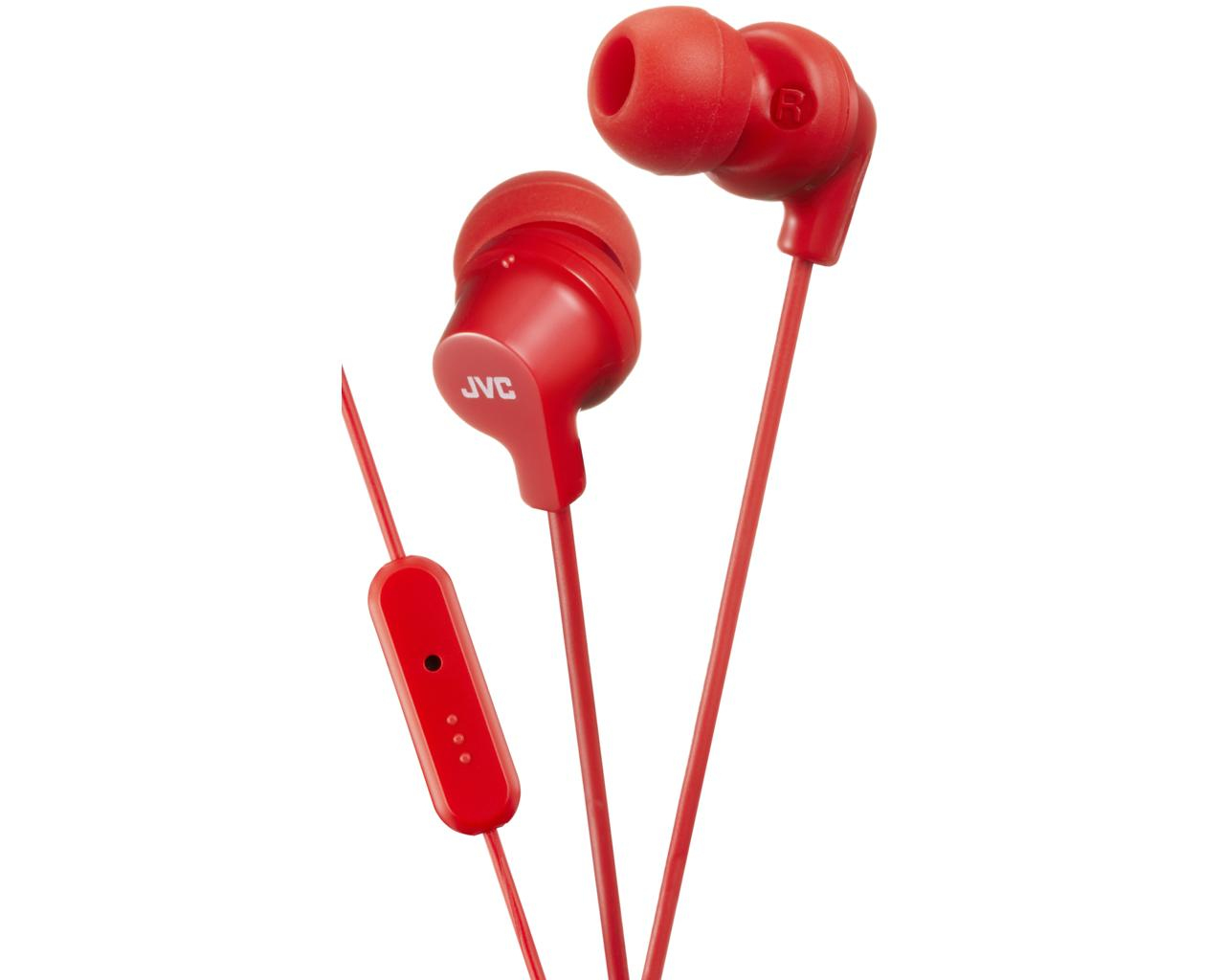 JVC HA-FR15-R-E Kleurrijke in-ear hoofdtelefoon met afstandsbediening en microfoon