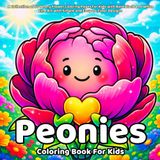 Peonies Coloring Book: A Collection of 50 Peony Flower Coloring Pages for Kids with Bold Black and White Line Art with Simple and Easy-to-Color Designs