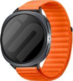 Strap-it Wave nylon bandje met klittenbandsluiting geschikt voor Samsung Galaxy Watch 9 (40/44mm) / Watch 8 (40/44mm) / 8 Classic (46mm) - oranje