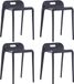 Maison Exclusive - Pouf empilable, set de 4, noir, plastique