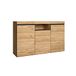 Skraut Home Dressoir – model natuur – 140 x 40 x 81 cm – 3 deuren – Scandinavische stijl – melamine – eiken en zwart