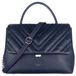 Sac bandoulière avec rabat cousu et motif zigzag - Bleu