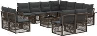 vidaXL Tuinbank Set 11 Zitplaatsen Grijs Polyrattan