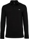 Armani Exchange Long Sleeve Polo with Button Fastening and Round Neck - Black Polo