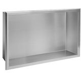 Rea Badkamer Inbouwnis - Geborsteld Staal - 10x45x30Cm