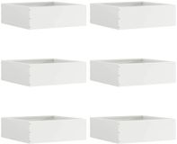 vidaXL Gazonrand 6 st 40 x 40 x 13 cm staal wit