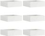 vidaXL Gazonrand 6 st 40 x 40 x 13 cm staal wit