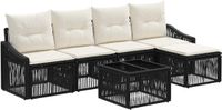 vidaXL Tuinbank Set 5 Zwart Polyrattan