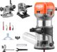 VEVOR Vuurmachine, 710 W, compact, 6 snelheden, voor houtbewerking, afwerking, met progressieve start, vaste basis, kantelbaar, dompelbaar, stofafzuigkap, parallelle geleiding, bedraad