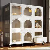 Merkloos / Sans marque Wan GmbH Kattenkooi - Dierenverblijf - Veilig Verblijf - Inclusief Kattenbak - 105x46x110cm - Wit