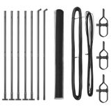 vidaXL - zeshoekig - gaashek - met - betonnen - voetstuk - 10 - x - 1,5 - m - Grijs - Mesh