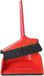 Gerimport Stoffer en Blik met lange steel - 24 x 82 cm - rood - kunststof