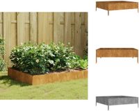 vidaXL Verhoogde plantenbak - 100x100x33,5 cm - Cortenstaal