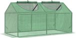 Outsunny - Kas - met 2 halfronde ramen - 120L x 60B x 60H cm - Groen
