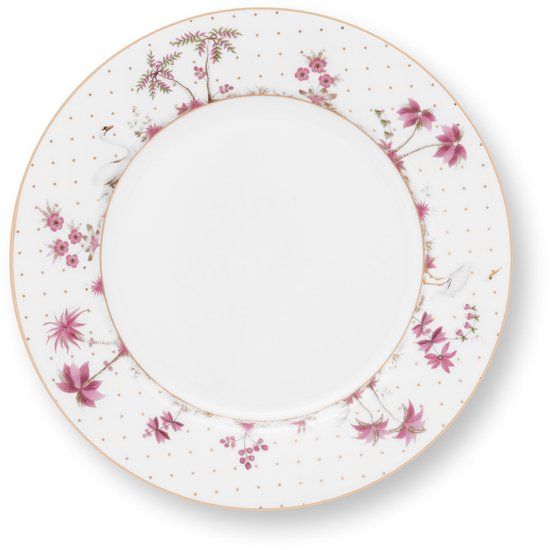 Pip Studio Jolie Ontbijtbord Roze Bloemen Diameter: 21cm