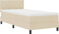 vidaXL Boxspringbed met hoofdeinde Crème 100 x 200 cm Stof
