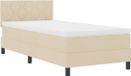vidaXL Boxspringbed met hoofdeinde Crème 100 x 200 cm Stof