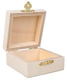 Rayher Houten kistje, 7,5 x 7,5 x 4 cm, houten kist met deksel en kliksluiting, FSC-gecertificeerd, opbergdoos om te beschilderen, 64508505, naturel