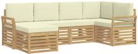 vidaXL Ensemble de canapé d'extérieur 6 pièces Blanc et crème Polyester