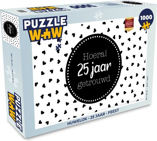 MuchoWow Puzzel Huwelijk - Hoera! 25 jaar getrouwd - Quotes - Spreuken - Legpuzzel - Puzzel 1000 stukjes volwassenen