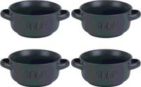 Cosy & Trendy Soepkom van Aardewerk - 4 Stuks - Donkergrijs - 13,5 cm Diameter