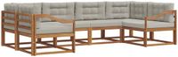 vidaXL - Acacia Houten Loungeset - 6-delig - Naturel en Lichtgrijs