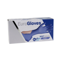 Eurogloves Soft-nitril handschoen maat XL poedervrij (Eurogloves, blauw, 100 stuks)