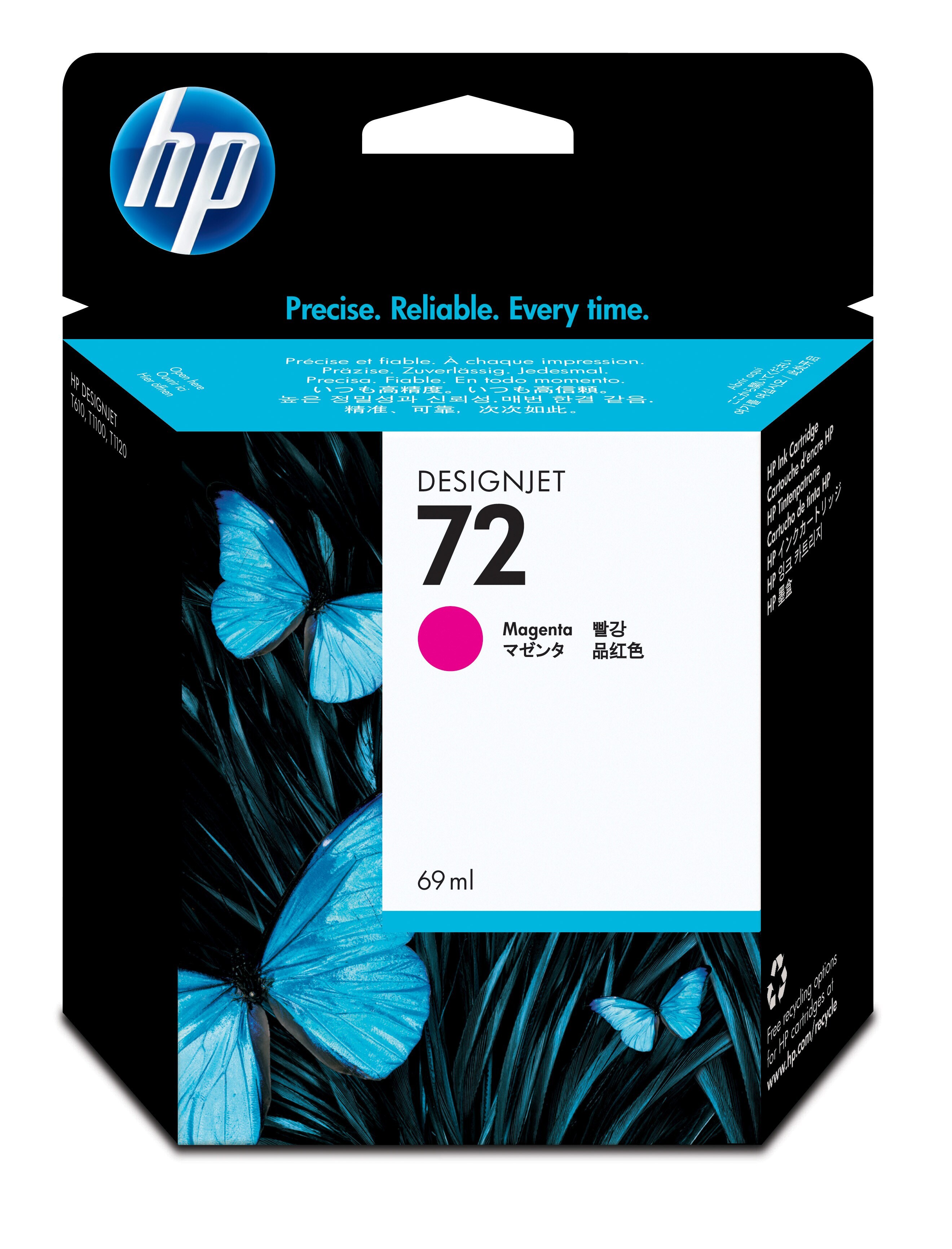 HP 72 69-ml Magenta DesignJet Ink Cartridge single pack / magenta