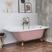 Hudson Reed Baignoire îlot demi-ronde Classique 168,5cm x 75cm - Camellia Pink (Rose), avec pieds de baignoire Or Brossé | Oxford