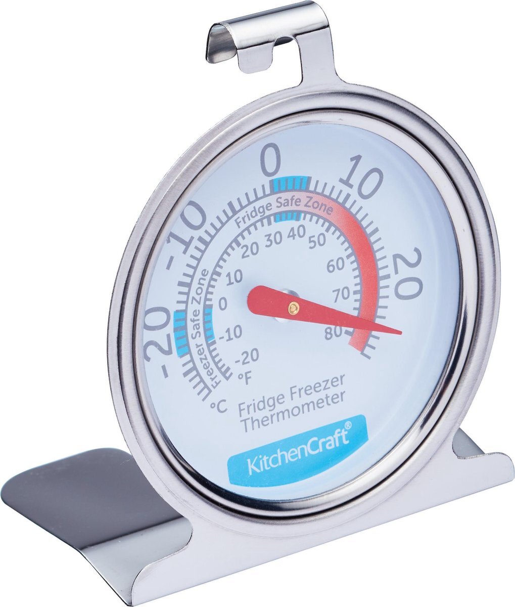 Kitchen Craft Koelkast- En Vriezerthermometer 7,5 Cm Rvs Zilver