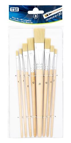 TSI Borstelset 8-delig (maten 1, 2, 4, 6, 8, 10, 12 en 20), schacht onbehandeld, art. nr. 49209