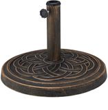 Merkloos Relaxdays Parasolvoet Rond Zwart/Goud Kunststof/Staal 45 cm