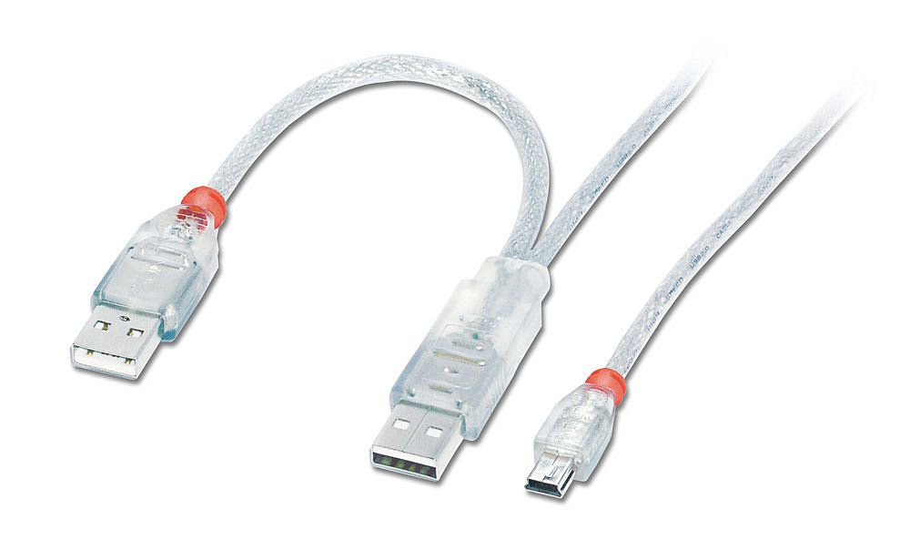Lindy 31785 USB-kabel 2 m USB A Mini-USB B Grijs