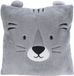 Excellent Houseware Dieren sierkussen - tijger - kinderkamer - grijs - 43 cm - polyester - cadeau - met oren