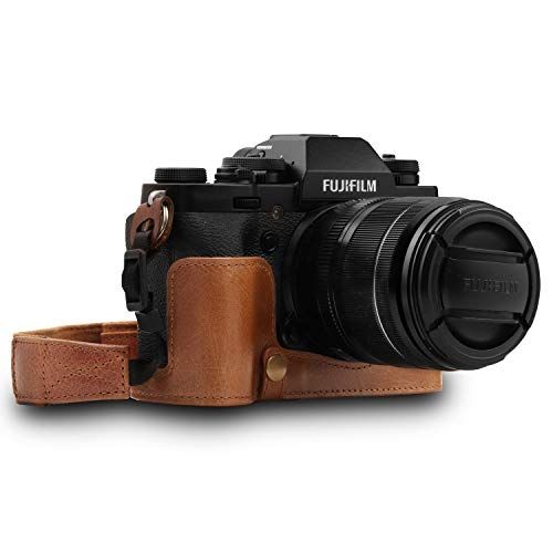 MegaGear Ever Ready Echt Leren Camera Halve Tas met Draagriem voor Fujifilm X-T3, Bruin