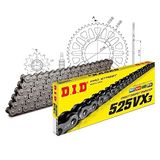 Kettingset DID Kettingset Alu 525VX3 / 116 eindeloos zwart voor Honda CBF N S ABS 600 cc Bj. 2004-2007