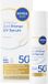 NIVEA SUN UV Visage 2-in-1 Primer Makeup – Crème solaire Visage SPF 50+ – Sérum visage à l'acide hyaluronique – Sans Parfum – Crème solaire – 30ml